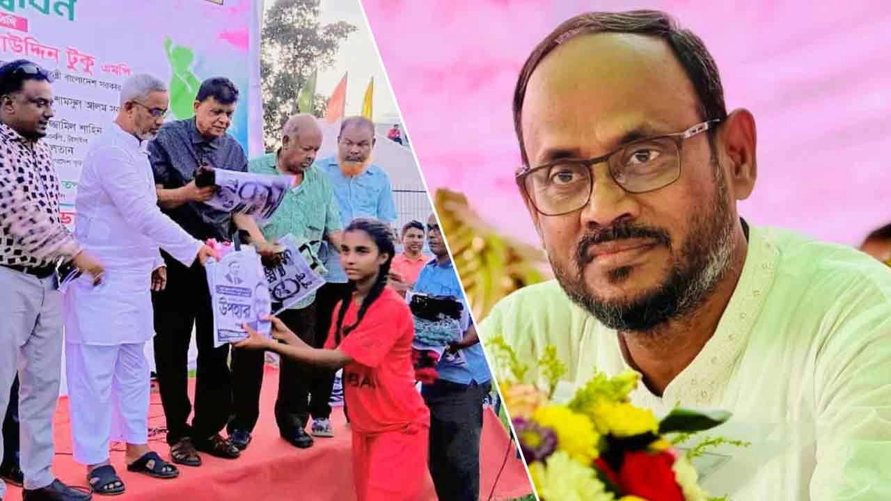 Deputy Minister Tuku presents Tangail handloom sarees to women footballers