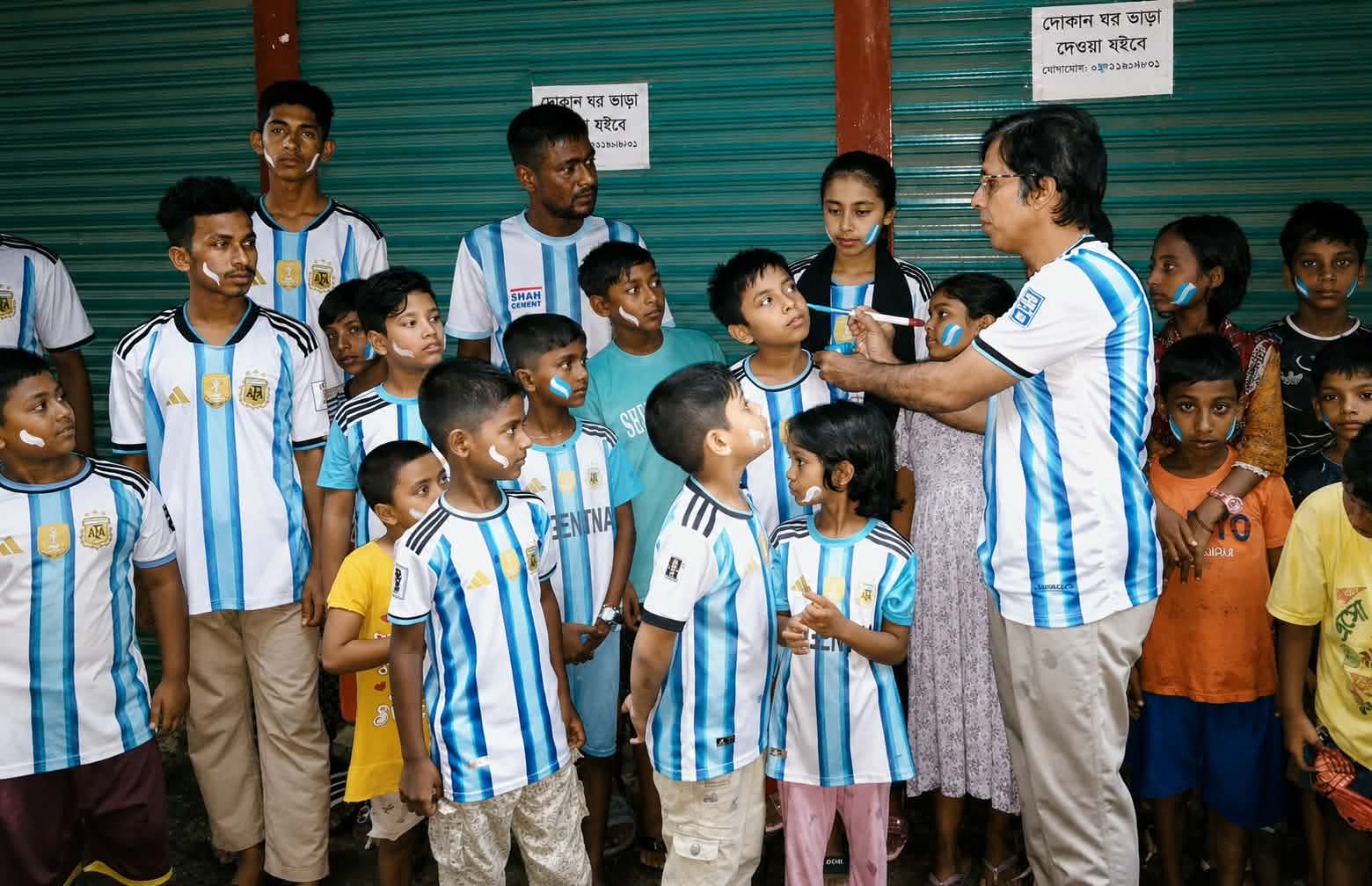 Hasmat paints flags for 3,000 fans for free