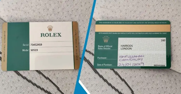 Rolex watch warranty card found in Saifuzzaman's flat